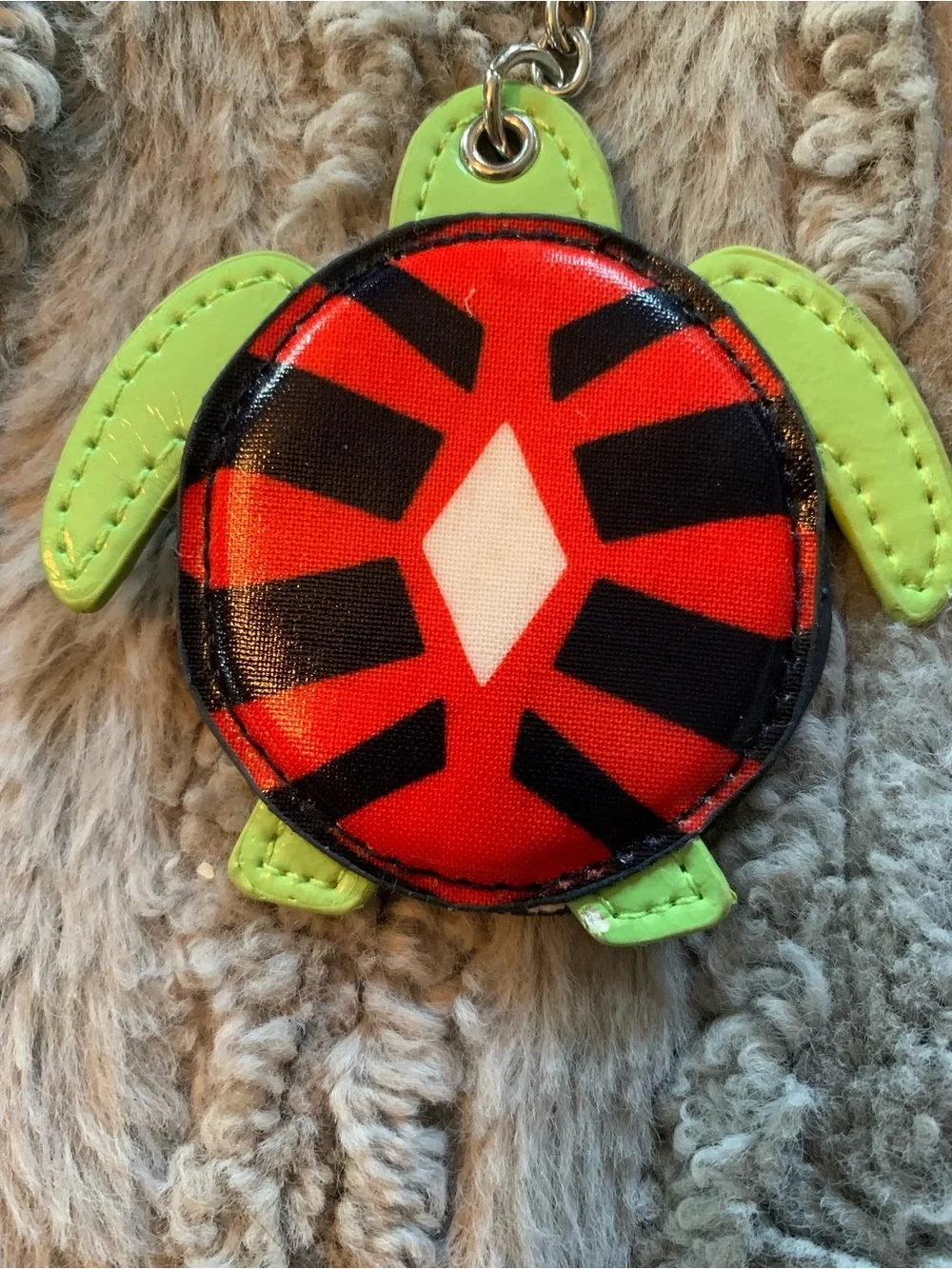 Vera Bradley Seashore turtle keychain in the Sun Valley pattern, NWT